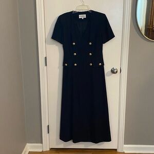 Vintage Black Maxi Dress with Gold Accents